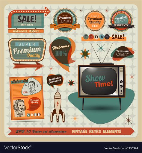 vintage and retro design elements royalty free vector image