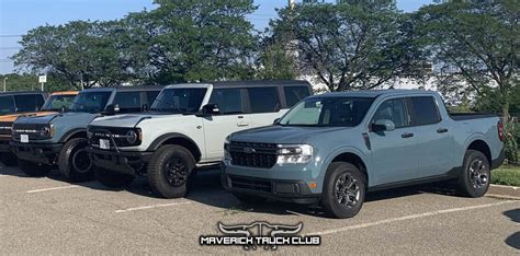 Ford Maverick Vs Bronco Size Comparison And Area 51 Vs Cactus Gray