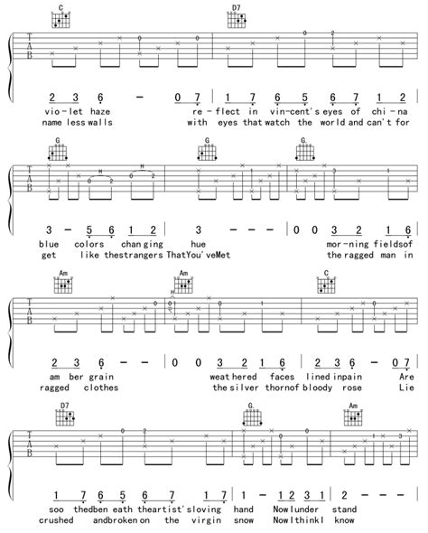 Vincent By Don Mclean Guitar Tabs Chords Sheet Music Free