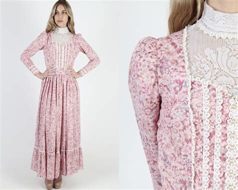 Pink Floral Western Square Dancing Dress Vintage 70s Country Etsy