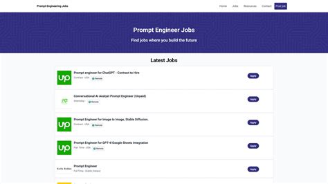 Prompt Engineering Jobs - ToolAI 세계에서 가장 완전하고 포괄적인 인공 지능 도구 모음