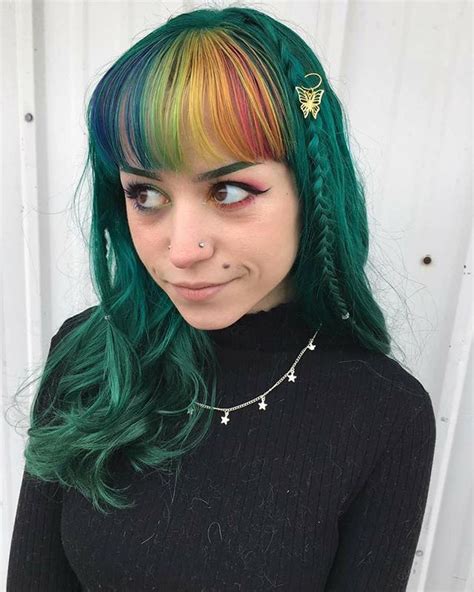 50 Rainbow Bangs Hairstyles That Are In Trend Now Hair Styles