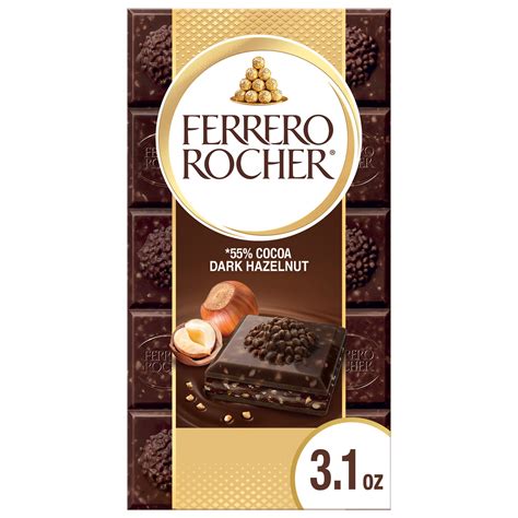 Ferrero Rocher Premium Chocolate Bar Dark Chocolate Hazelnut Holiday Chocolate Great For