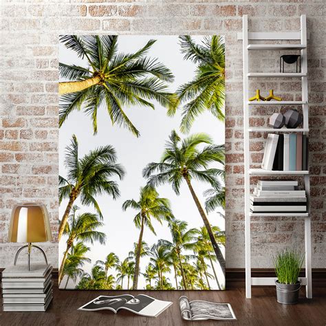 Palm Trees Wall Art Canvas Painting Tropical Beach Modern Etsy Denmark