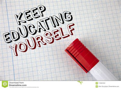 Handwriting Text Keep Education Yourself Concept Meaning Never Stop