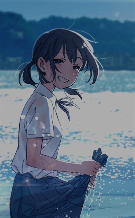 Download 950x1534 Wallpaper Anime Girl Beautiful Smile