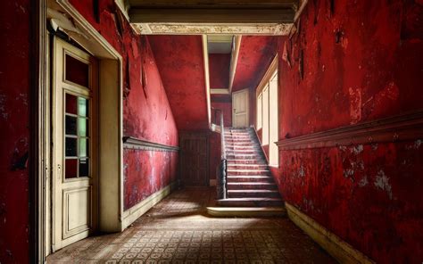 Red Walls Inside The Abandoned House Wallpapers And Images