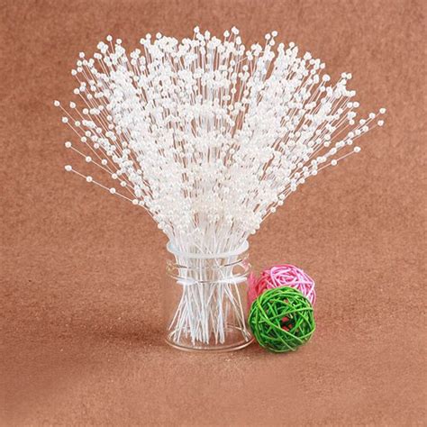 100 Stems Faux Pearl Bead Spray Wedding Bouquet Pearls Cakes Crafts
