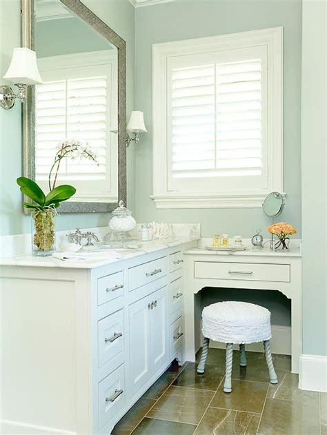 There are seemingly endless choices available for bathroom sinks and vanity cabinets. Built In Makeup Vanity - Traditional - bathroom - BHG