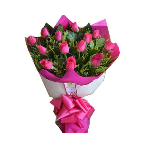 12 Pink Roses Bouquet Send To Manila Philippines
