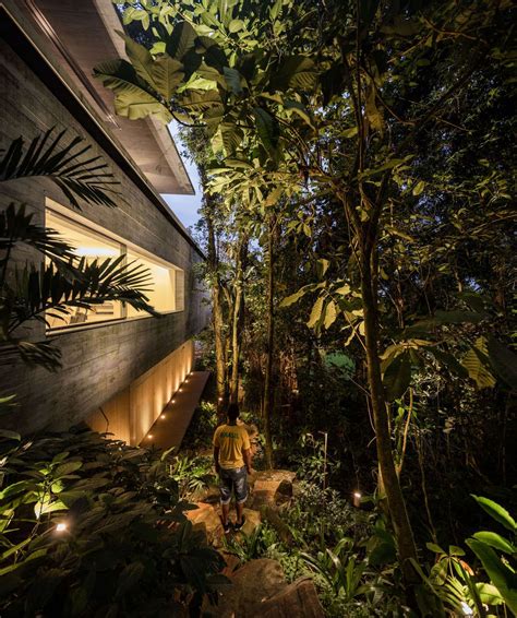 Stunning Modern House In Brazils Rain Forest Has Cozy Sunken Living