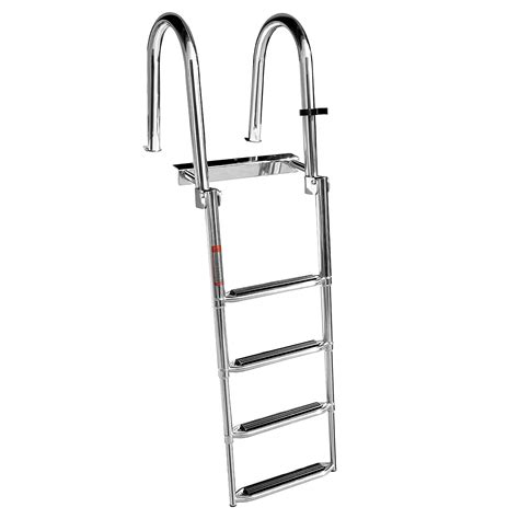 Buy 4 Steps Stainless Steel Boat Ladder Folding Docking Ladder Heavy