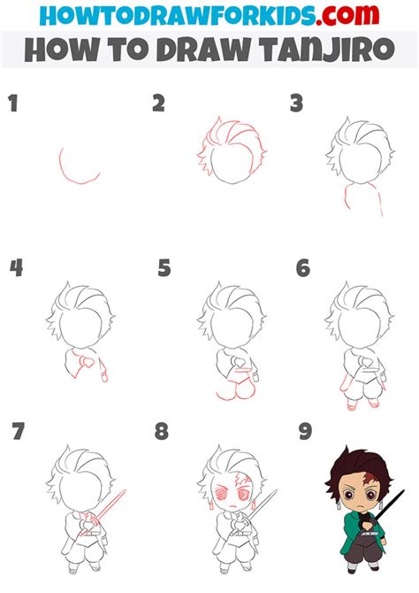 How To Draw Tanjiro Easy Drawing Tutorial For Kids