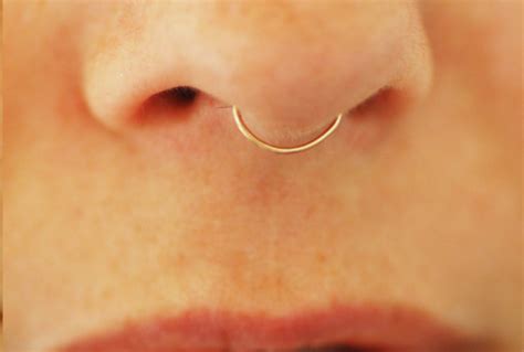 Septum Nose Ring Fake Nose Ring Non Pierced Nose Gold Non Etsy