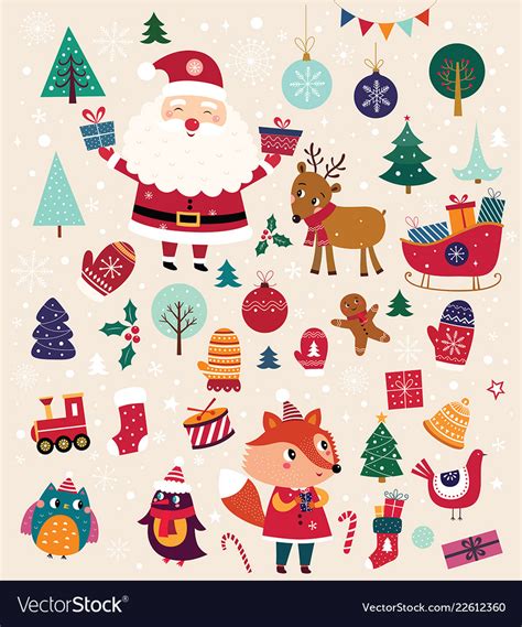 Set Of Christmas Elements Royalty Free Vector Image