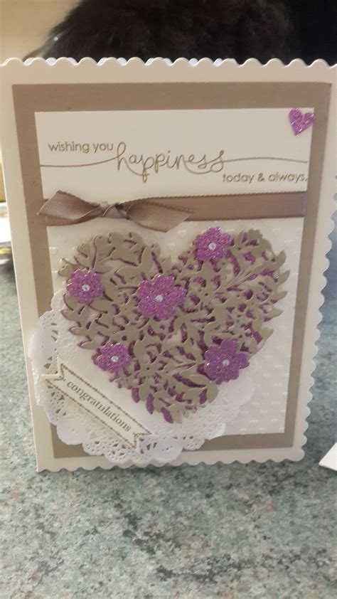 Engagement Card Using Bloomin Hearts Die Cards Handmade Engagement