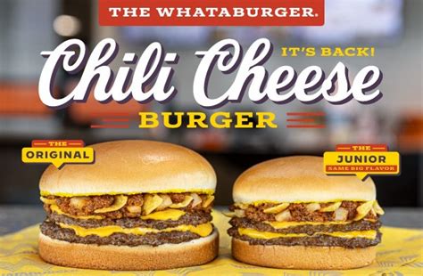 Whataburger Welcomes Back Chili Cheese Burger And Chili Cheese Fries