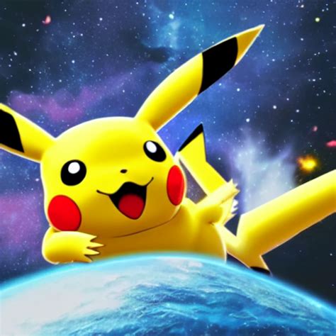 Krea Ai Pikachu In Space Detailed 4k Render Unreal Engin