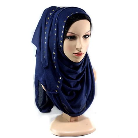 20 colors winter instant hijab jersey shawl jersey scarf with bronze stones hijabs muslim
