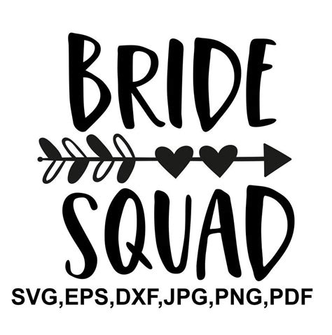 Bride Squad SVG File Bride Cricut File Printable And Cut Etsy