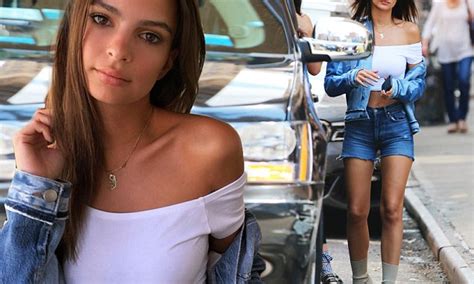 Emily Ratajkowski Goes Braless In A White Shirt As She Shows Off Her