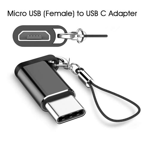 Android Micro Usb To Type C Cable Adapter With Keychain Android Type C