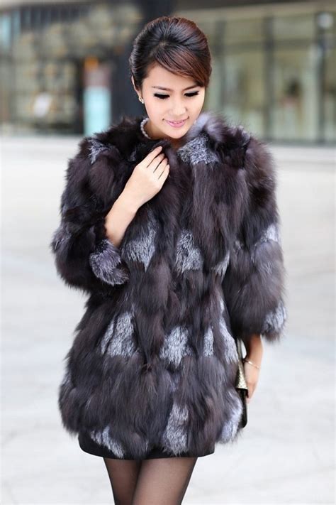 Thick Natural Fox Fur Coat Woman Genuine Fur Coat For Womens Real Fur