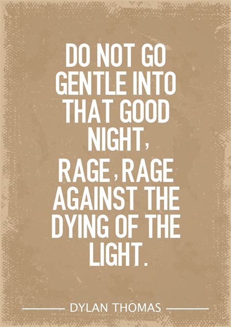Dylan Thomas Do Not Go Gentle Into The Night Art Print Etsy