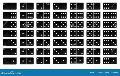 Creative Vector Domino Full Set Isolated On White Background Dominoes