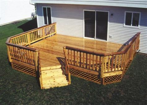 16 X 20 Leisure Deck W Unique Angled Stairs Patio Deck Designs