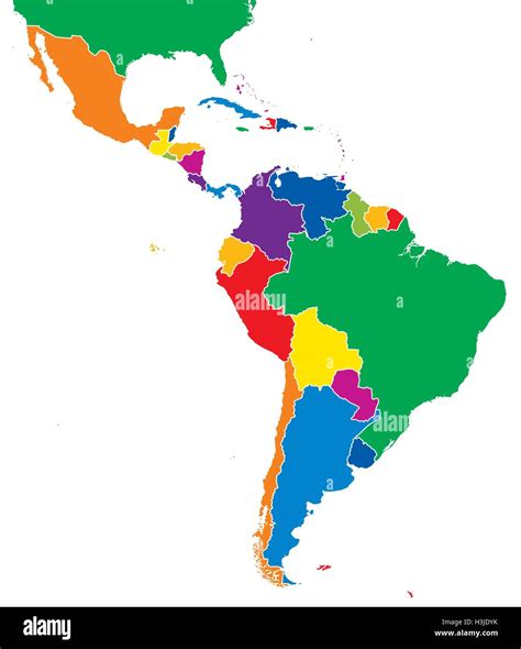 Latin America Single States Map All Countries In Different Full