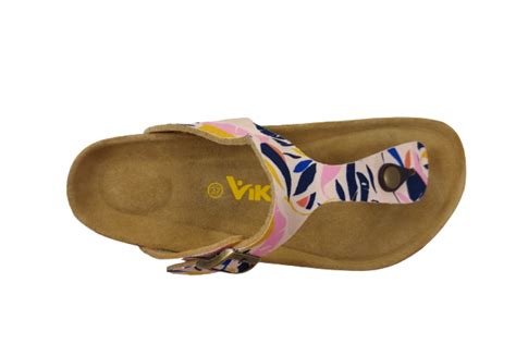 Laguna Pink Scandi Flower Cork Sandals For Women Womens Viking Sandals