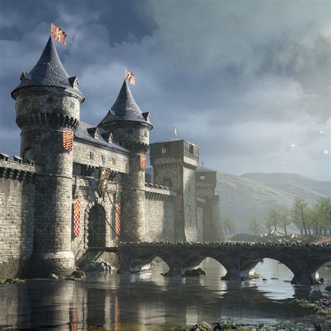 Castle On The River 3d Scene Sergei Panin Castle Castle Project