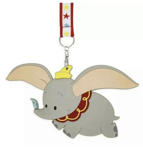 DISNEY PARKS DUMBO The Flying Elephant ID Card Holder Lanyard Tag NWT PicClick