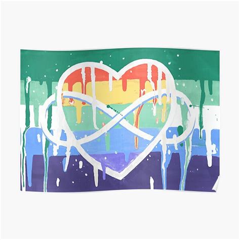 Gay Men Rainbow And Polyamorous Painted Pride Flag Poster By Lewin