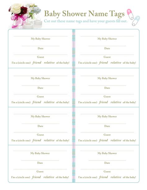 Just choose a theme, download and print. Printable baby shower nametags - Free Printable Coloring Pages