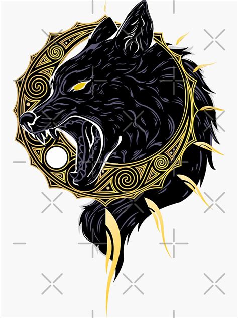 Viking Symbols Wolf Of Viking X4 New 2022 Sticker By Vdxdesign