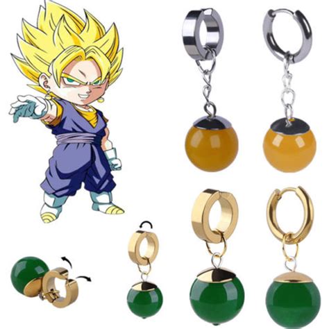 These earrings are from the dragon ball z franchise i really love them and you can get them on ebay just search up dragonball z earrings and you'll find. Cos Super Dragon Ball Z Vegetto Potara Black Son Goku Zamasu Earrings Ear Stud-in Action & Toy ...