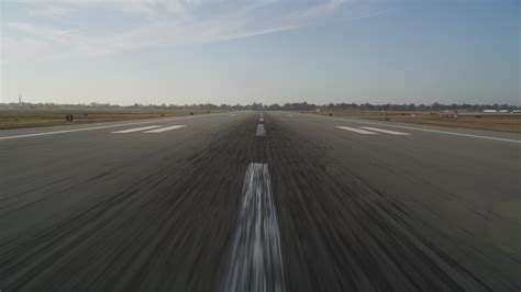5k Stock Footage Aerial Video Of Approaching Runway For Landing At