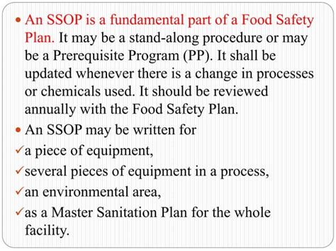 Ssop Sanitation Standard Operating Procedures