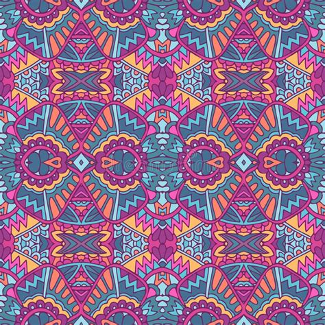 Tiled Ethnic Boho Pattern For Fabric Abstract Geometric Mosaic Vintage