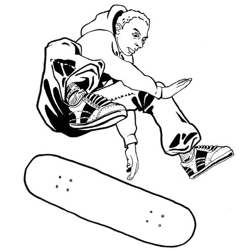 Coloriage De Skateboard à Imprimer Sur Coloriages Info