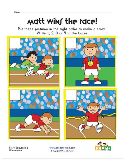 Sequencing Worksheet Running A Race Story Sequencing Worksheets