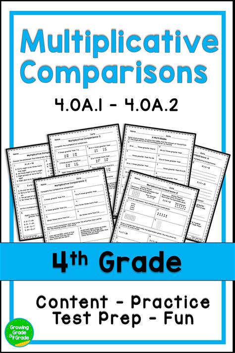 Multiplicative Comparisons Worksheets