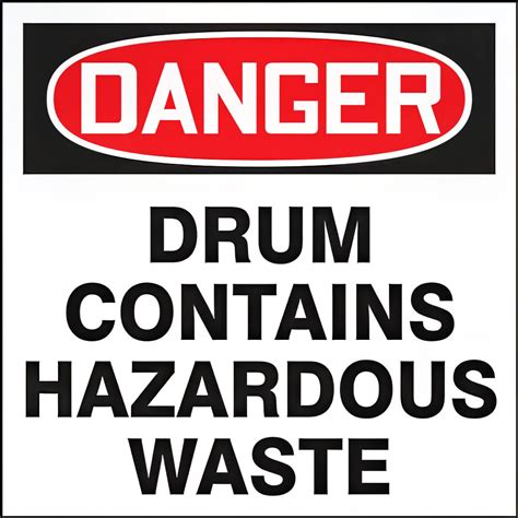 Accuform Signs Mhzw Evc Danger Hazardous Waste Drum Container