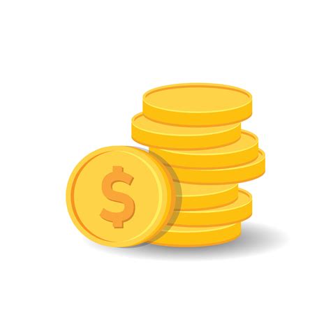 Coin Icon In Flat Style Money Stack Vector Illustration On White