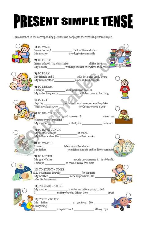 Present Simple Tense Esl Worksheet By Jennitastar