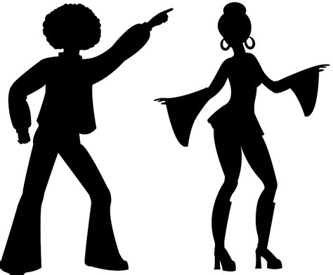 Silhouette Danseurs De Disco Silhouettes Vectoriel