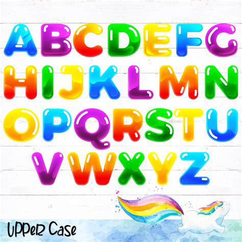 Printable Digital Alphabet Letters Bubble Letters Shiny Etsy