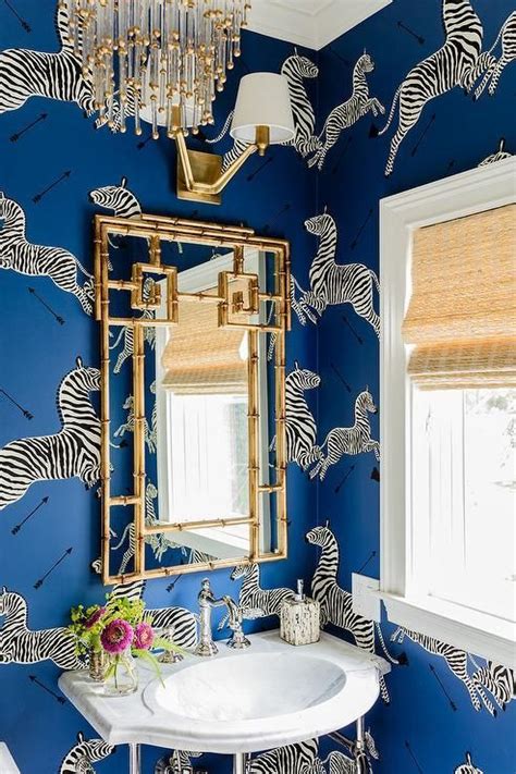25 Chic Ways To Use Wallpaper In A Guest Bathroom Zebra Wallpaper